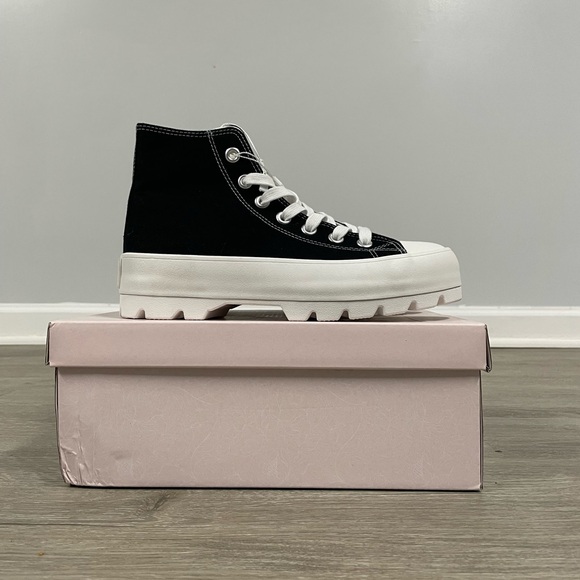 Sincerely Jules black and white Vespa Z high top trainers - Picture 2 of 5